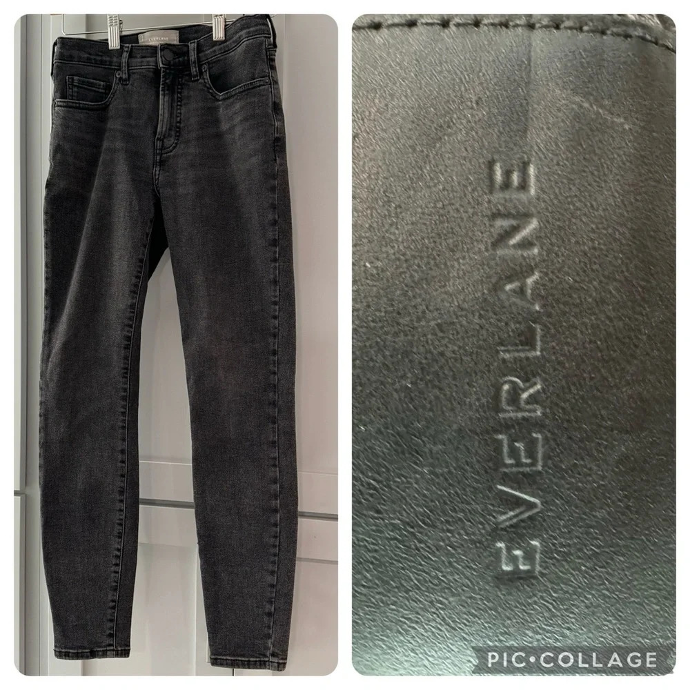 Everlane Mid Rise Skinny Jean in Washed Black size 27